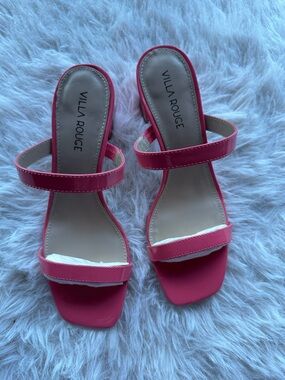 Villa Rouge Bass slide Mattel Pink Double-Strap Block Heel Sandals